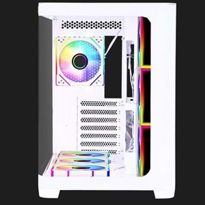 GAMEBOOSTER GB-G2852W Gaming Mid-Tower PC Kasası Beyaz 7-Fanlı