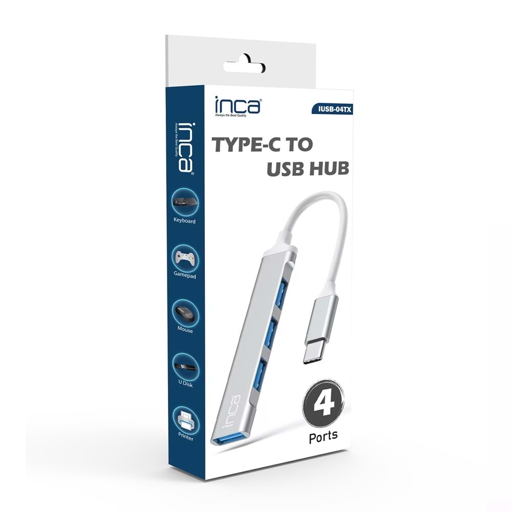 INCA TY-C HUBX4 IUSB-04T 4port Type-C & USB 3.0 USB Çoklayıcı Hub