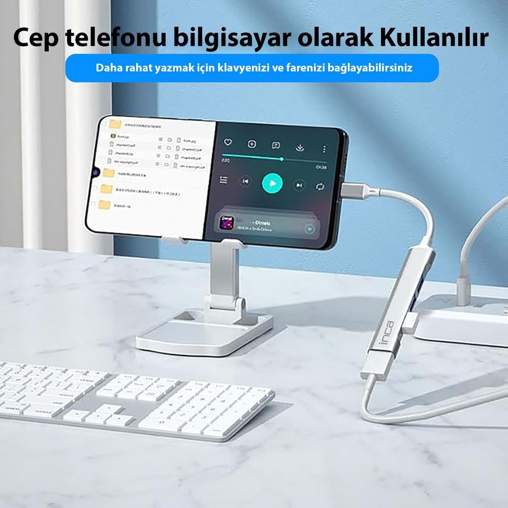 INCA TY-C HUBX4 IUSB-04T 4port Type-C & USB 3.0 USB Çoklayıcı Hub
