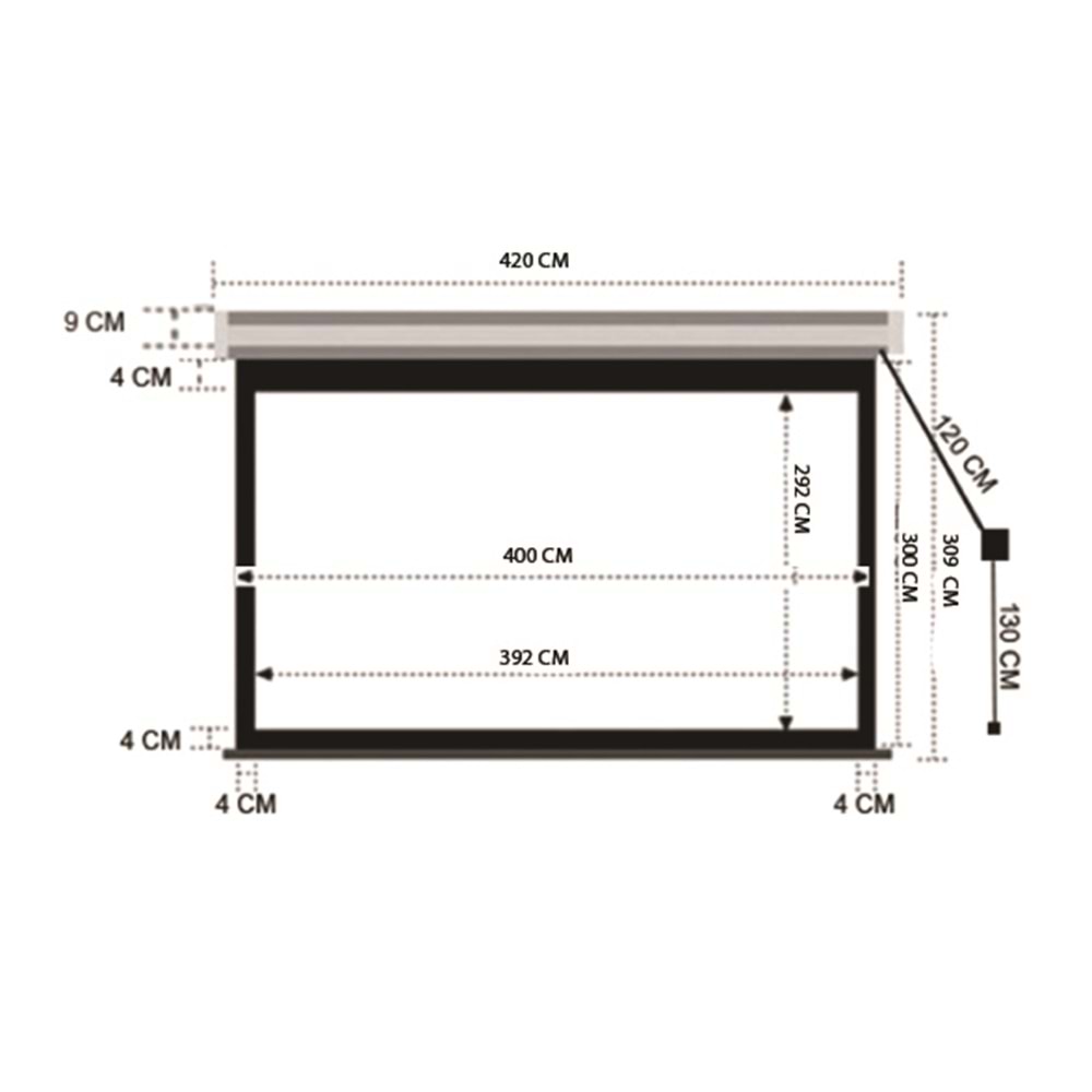 CODEGEN EX-40 400x300 cm Motorlu / Elektrikli Uzaktan Kumandalı Projeksiyon Perdesi