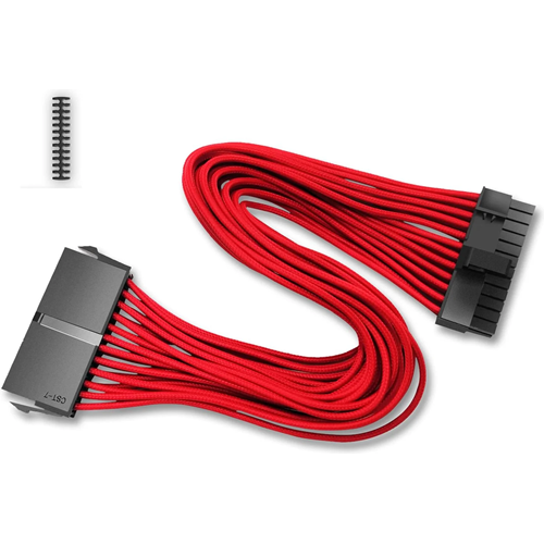 DEEPCOOL EC300-24P-RD 18AWG fiber 300mm Standart ATX PS2 güç kaynağı uzatma kablosu yüksek kaliteli 