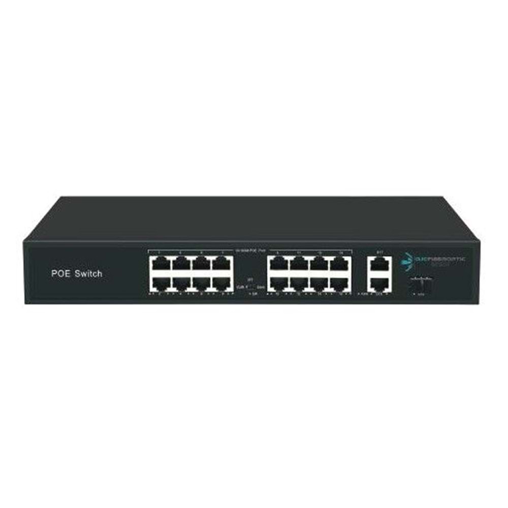 ODS 16port PoE 200w 1-SFP 10/100 Yönetilemez Switch 08ODS-16P2U1S-200