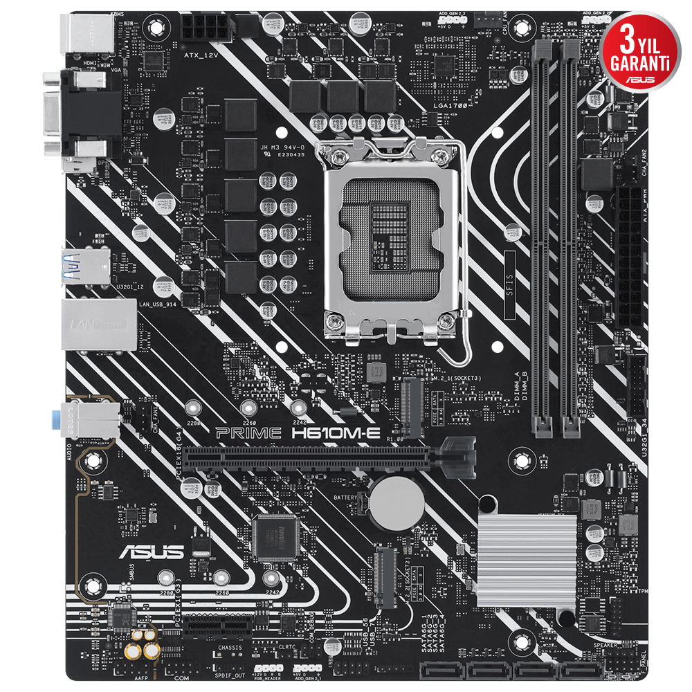 ASUS PRIME H610M-E-CSM DDR5 HDMI-DP PCIE 4.0 1700p mATX Kurumsal Anakart