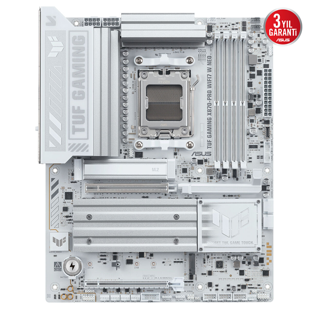 ASUS TUF GAMING X870-PRO WIFI7 W NEO DDR5 HDMI-DP TYPEC PCIE 5.0 AM5 ATX BEYAZ