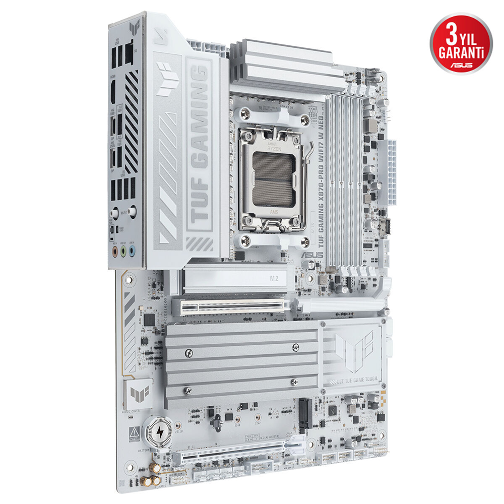 ASUS TUF GAMING X870-PRO WIFI7 W NEO DDR5 HDMI-DP TYPEC PCIE 5.0 AM5 ATX BEYAZ