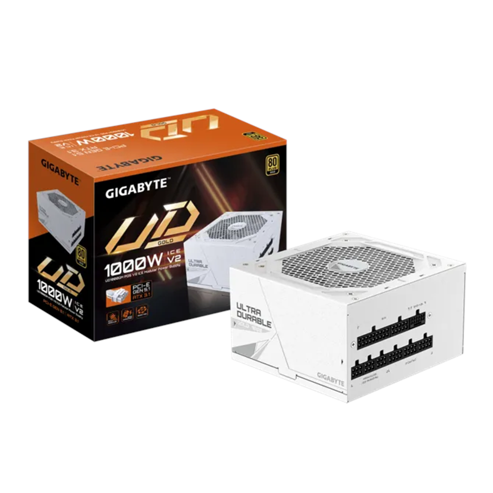 GIGABYTE 1000w 80+Gold GP-UD1000GM PG5 ICE Tam Modüler Power Supply Beyaz