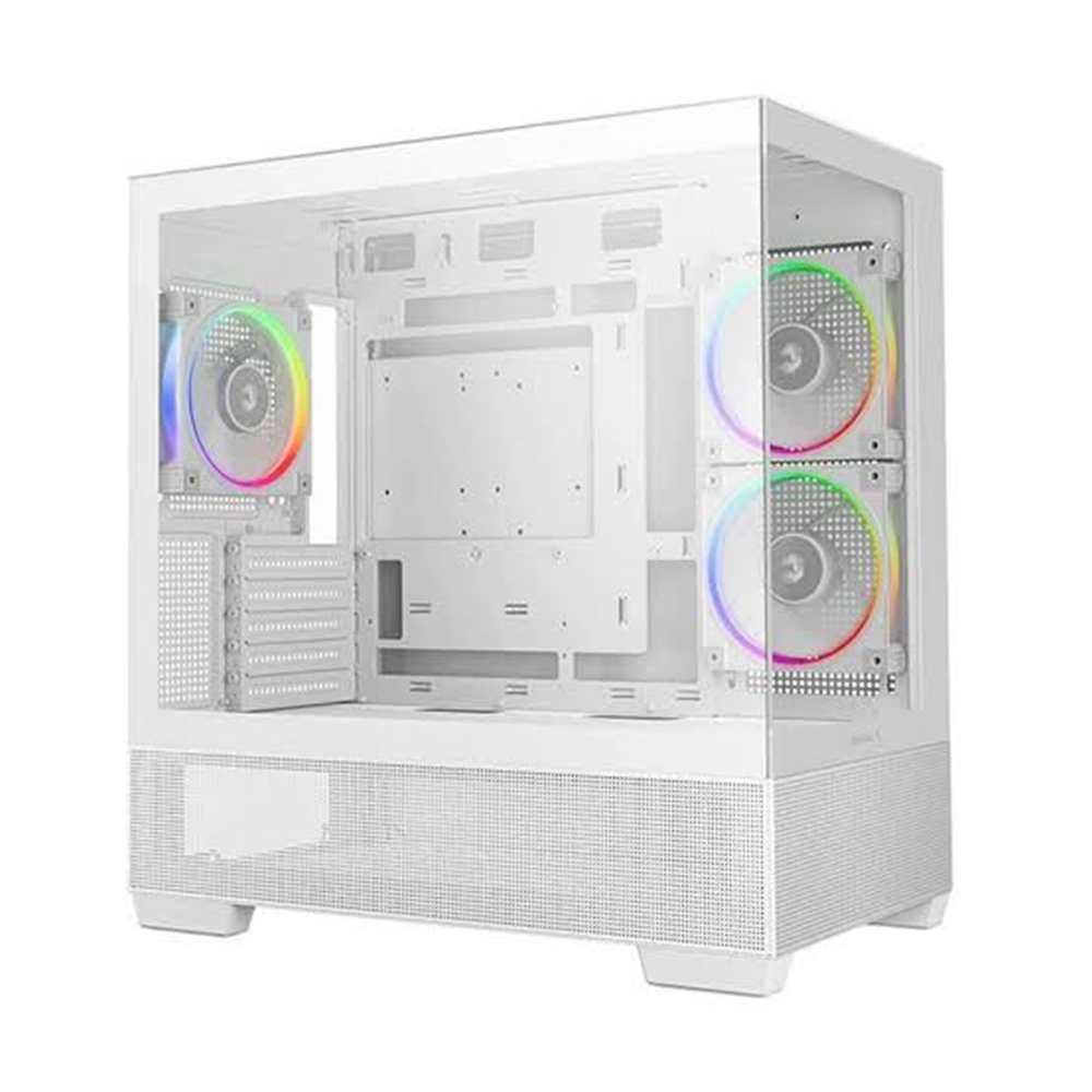 DEEPCOOL CG380-3F-WH Panoramik Cam Gaming Mid-Tower PC Kasası Beyaz