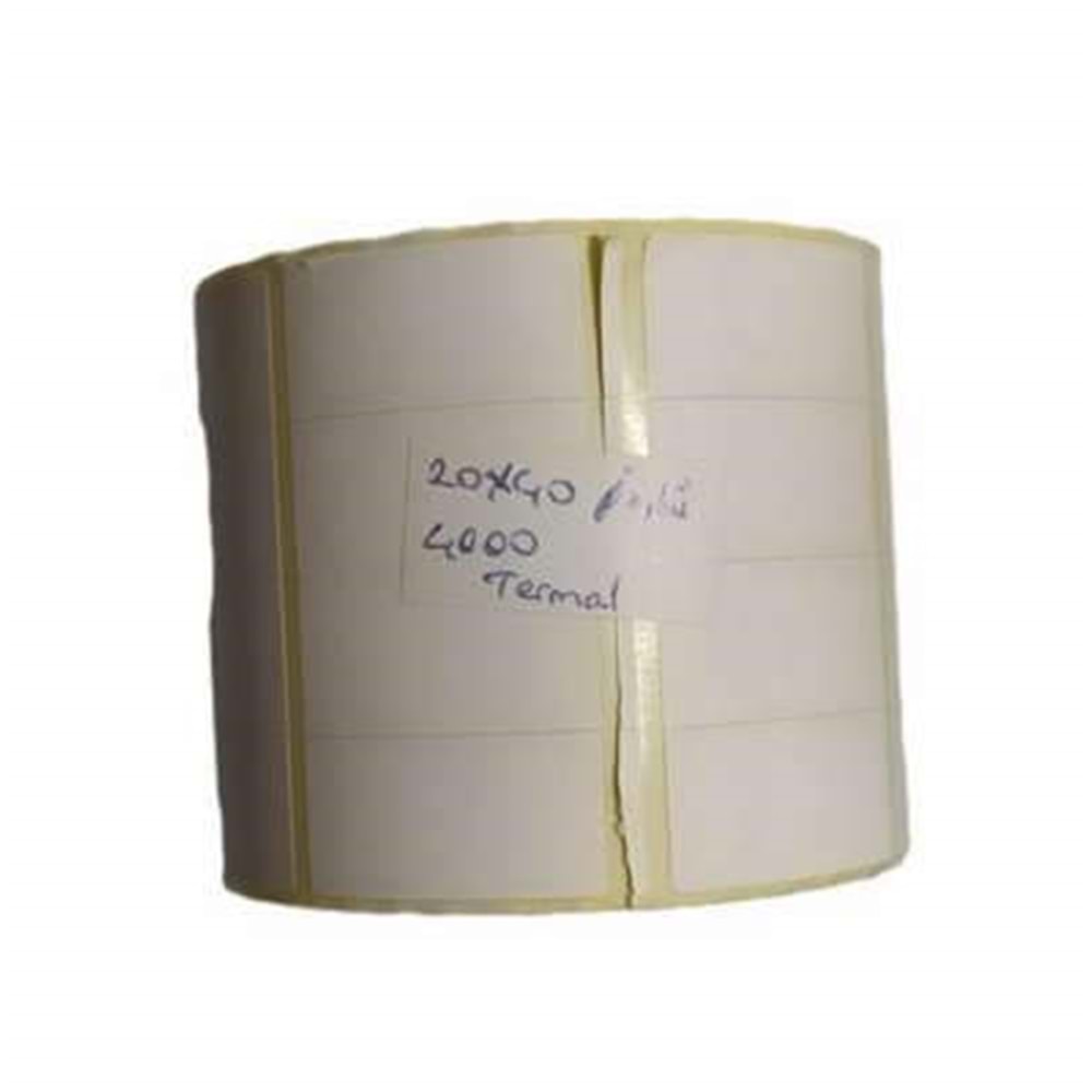20X40 TERMAL BARKOD ETİKET 4000 SARIM - 4 LÜ