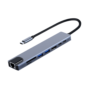FRISBY FA-7682C 8 in 1 Type-C to HDMI 4K RJ45 SD TF USB 3.0 PD 100W Çoklayıcı Hub